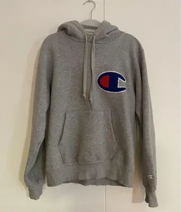 챔피온 그레이 후드 부착 후드티