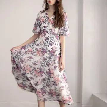 And Couture 앙데팡당 꽃무늬 원피스 반팔