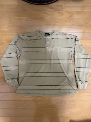 XLARGE 베이지 스트라이프 긴팔 티셔츠 XL