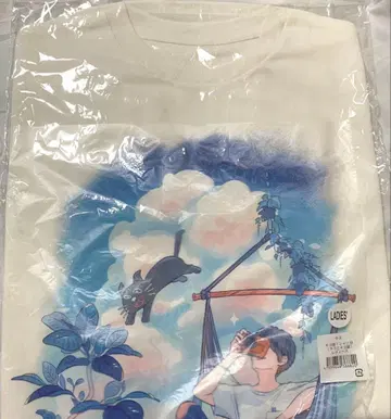 키요 고양이 티셔츠 화이트 여성용