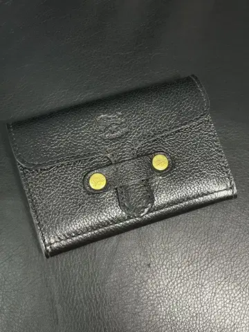 IL BISONTE 블랙 패스 케이스 명함 지갑 카드 케이스