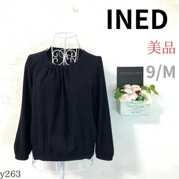 이네드 여성용 티셔츠 긴팔 라메 믹스 블랙 밑단 밴딩 M