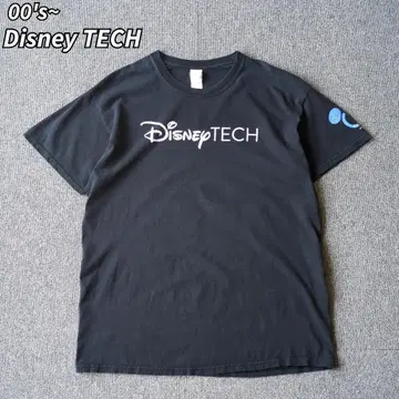 00s~ DISNEY TECH 티셔츠 반팔 블랙 구제 의류 L 디즈니