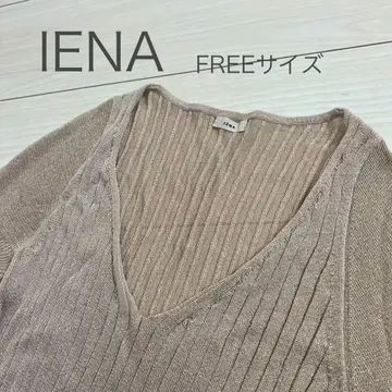 IENA 라메 믹스 리브 니트 티셔츠 반소매