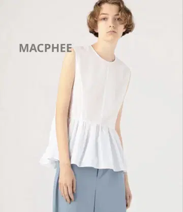 투모로우랜드 MACPHEE 페프럼 블라우스 슬리브리스 화이트