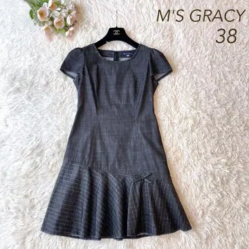 새상품급 M'S GRACY 데님 비대칭 원피스 블랙 38