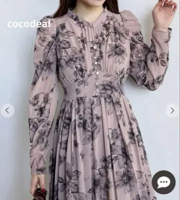 COCODEAL 코코딜 플로키 플라워 원피스 핑크 베이지 M