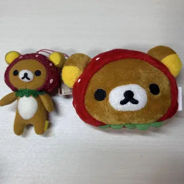 리락쿠마 딸기 코인 케이스 파우치 마스코트 봉제 인형