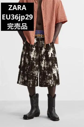 Zara 애니멀 프린트 데님 버뮤다 팬츠 EU36JP29 완판템