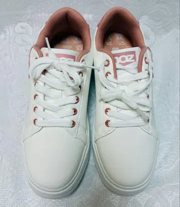 moz 화이트 핑크 콤비 스니커즈 24.5cm