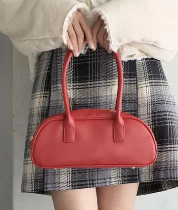 빨간색 합성 피혁 보스턴 백