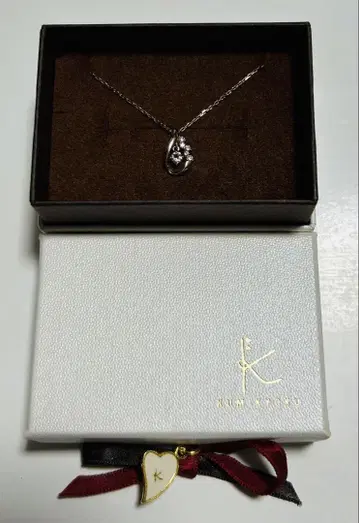 쿠미쿄쿠 K10 핑크 골드 다이아 목걸이