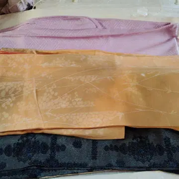 코몬 이로무지 코몬 기모노 핑크 오렌지 그레이 꽃무늬