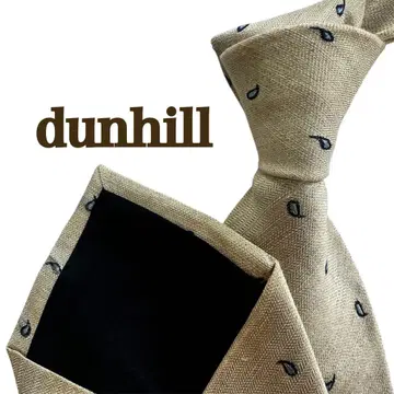 던힐 dunhill 페이즐리 무늬 남성용 넥타이 베이지 네이비