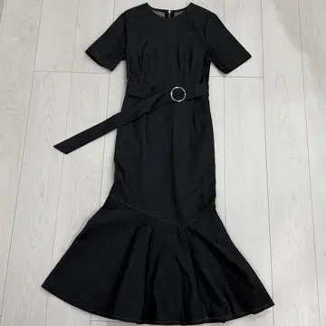 allureville 데님 반팔 원피스 벨트 포함
