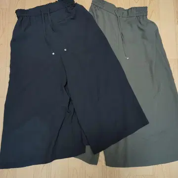 큐롯 팬츠 차콜 그레이 블랙 2색 세트