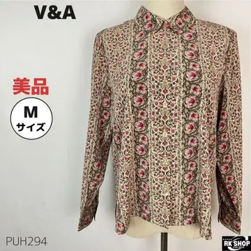 새상품급 V&A 윌리엄 모리스 셔츠 블라우스 올 패턴 레트로 M