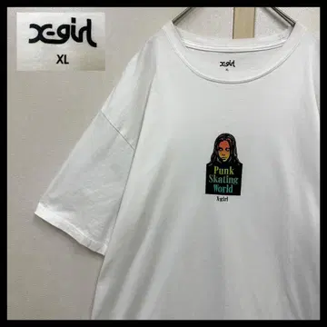 X-girl 엑스걸 티셔츠 센터 로고 라메 로고