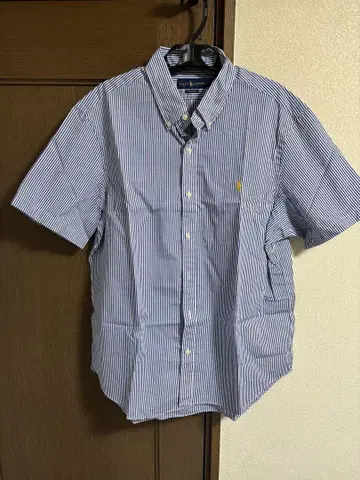Ralph Lauren 반팔 셔츠 XL 파랑과 화이트 스트라이프