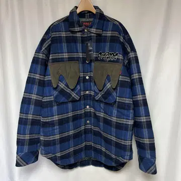 새상품 CVTVLIST 카탈리스트 Drip Check Shirt 블루 1