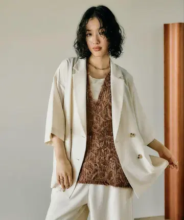 렙심 루즈 W5부 소매 자켓 아이보리