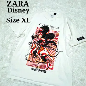 ZARA 디즈니 미키 자라 콜라보 티셔츠 XL 화이트 화이트