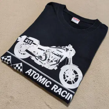 '14 레이싱 계열 MOTORCYCLE 티셔츠 양면 프린트 블랙 XL