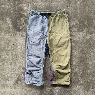마나스태쉬 헴프 혼방 크롭 기장 클라이밍 팬츠 패치워크 이종 소재