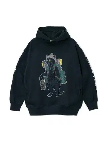 goslowcaravan 후드티 야영 고양이 네이비 XL