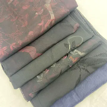 6041 여름 기모노 블랙 겉옷 세트 리메이크용 명주 이중 비단