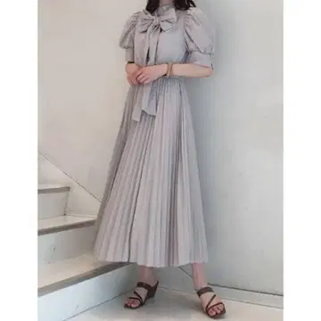SNIDEL sustaina 리본 셔츠 원피스
