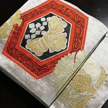 후쿠로 오비 순수 실크 포멀 고산 오동나무 거북이 금실 은실 자수