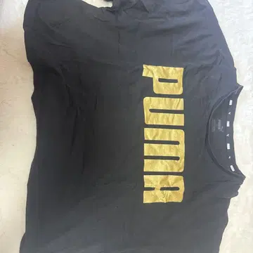 Puma 골드 로고 티셔츠 블랙 L