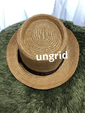 ungrid 베이지 스트로우 볼러 캉캉 모자 리본 포함
