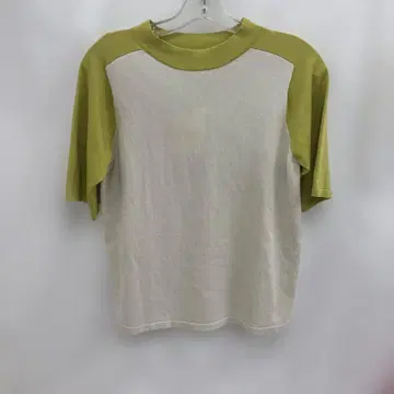 KELEN 바이컬러 하프 슬리브 니트 탑 택 포함