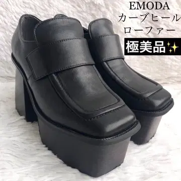 로퍼 여성용 23 힐 EMODA 에모다 통굽 코인 로퍼