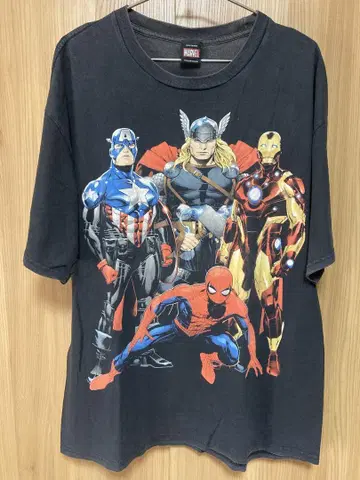 MARVEL 마블 히어로 4종 프린트 티셔츠 남성용 XL
