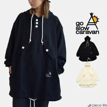 goslowcaravan BIG 스노우 후드티 블랙 M