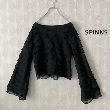 SPINNS 티셔츠 블라우스 레이스 긴팔 비침 b432