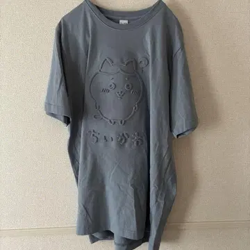 치이카와 (먼작귀) 하치와레 패턴 블루 그레이 티셔츠