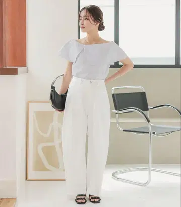 접촉 냉감 데님 커브 팬츠 화이트