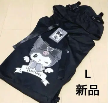 새상품 산리오 쿠로미 귀가 달린 후드티 블랙 여성용 L 옷 차려입은 천사