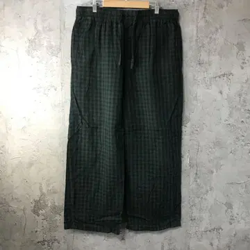 az316 구제 의류 체크 팬츠 파자마 팬츠 네이비 그린 90년대 Y2K