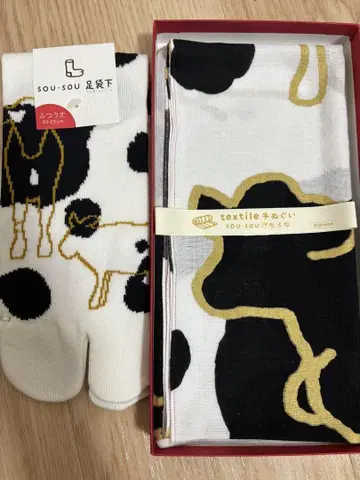 소우소우 소 패턴 타비와 손수건 세트