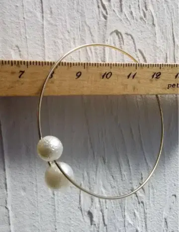 펄 장식 금속제 뱅글 19cm