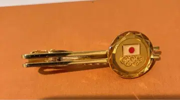 미사용 새상품 1964 도쿄 올림픽 로고 일본 국기 넥타이핀 골드