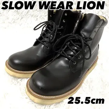 새상품급 SLOWWEARLION 가죽 부츠 사이드 지퍼 블랙 25.5cm