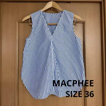 MACPHEE 슬리브리스 셔츠 스트라이프 코튼 100% 36 사이즈