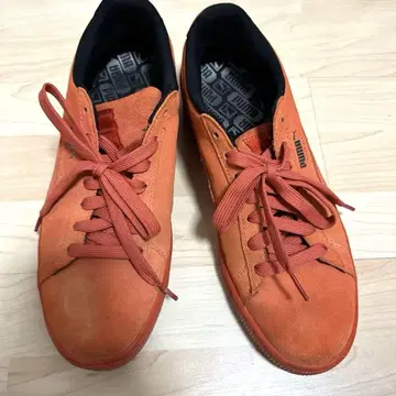 PUMA 오렌지 스웨이드 화려한 스니커즈 가을/겨울