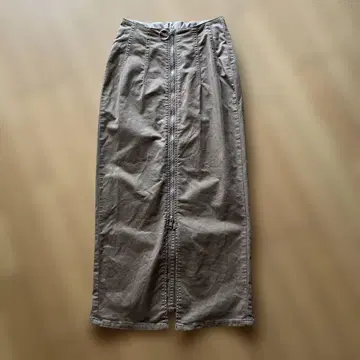 SOMETHING 브라운 타이트 롱 스커트 앞면 지퍼